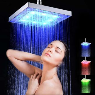 رأس دش الأمطار RGB LED مع مستشعر درجة حرارة متغير اللون